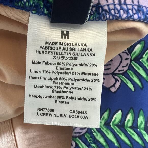 J. Crew Factory Blue Once Piece Cut Out Strapless Swimsuit Size M Flora Bandeau - Picture 11 of 12